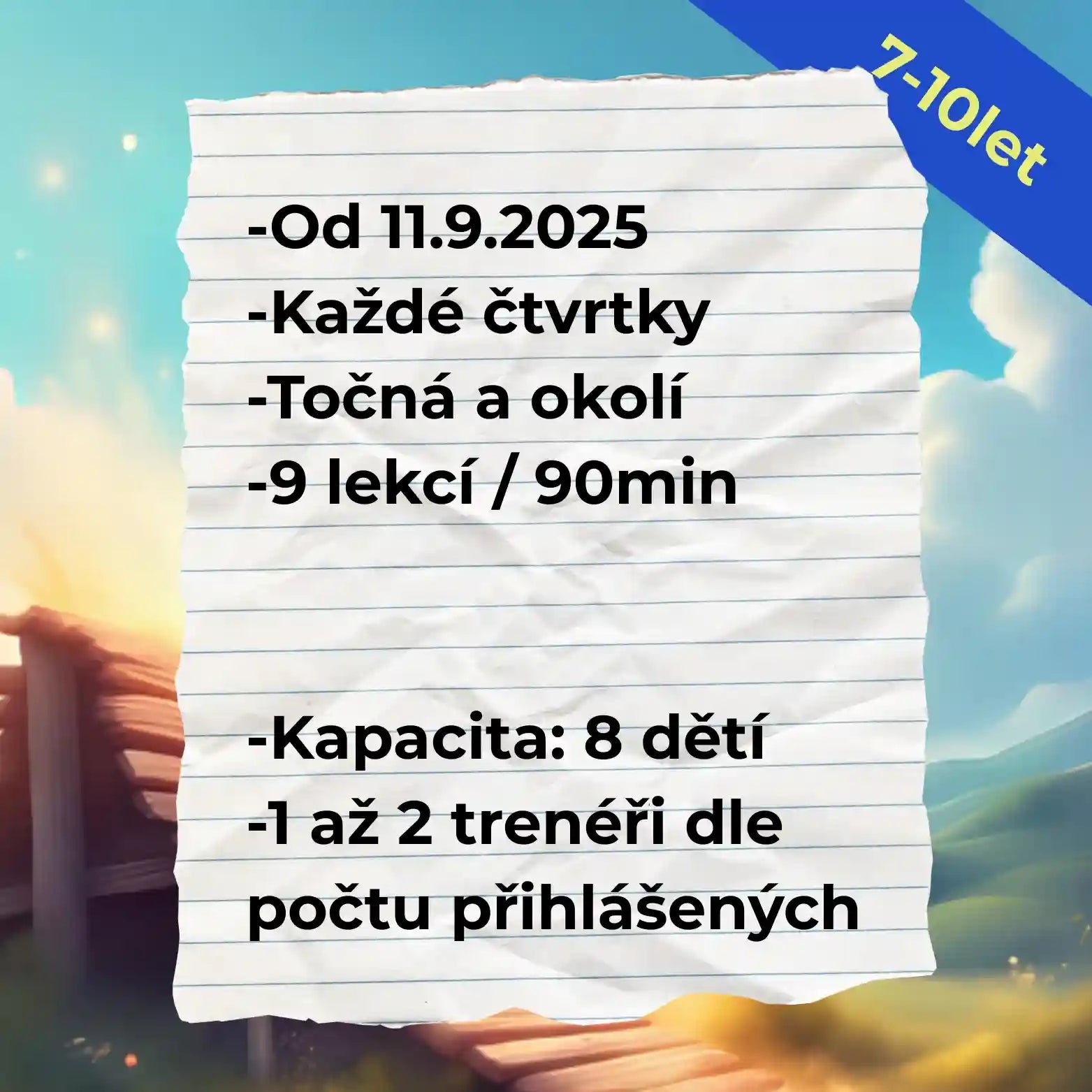 Cyklokroužek 7 - 10 let Točná - TreninkCyklistiky.cz